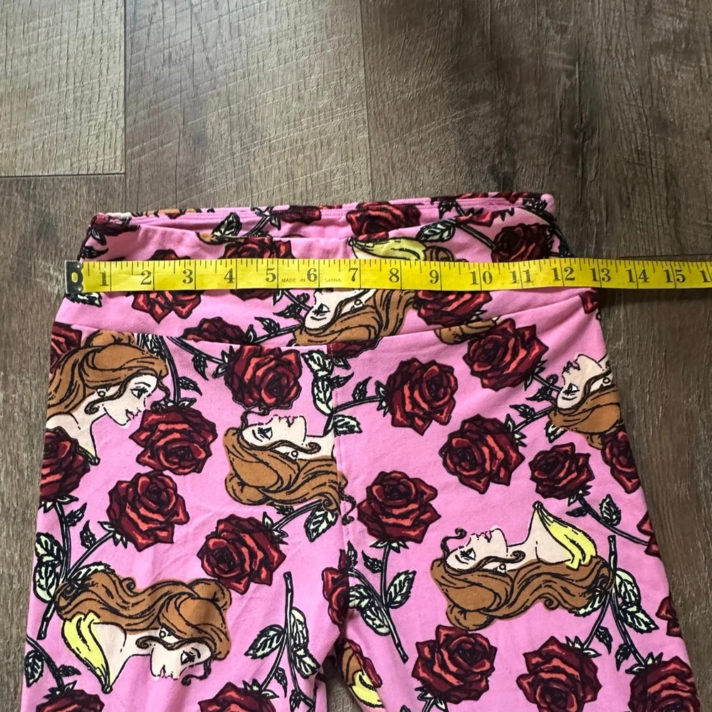 Girls LuLaRoe Pink Belle & Black Toy Story Leggings set 2